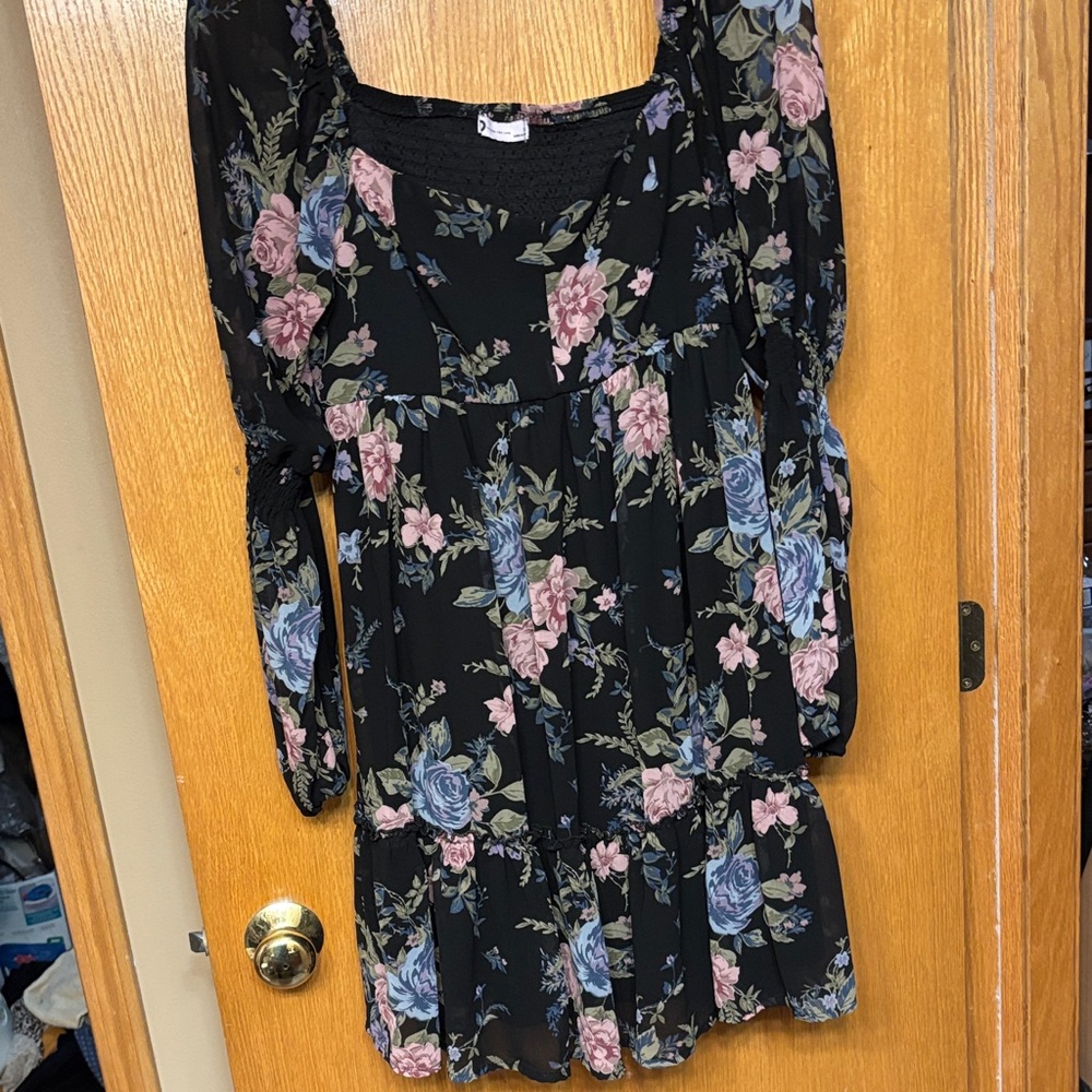 Floral Black Dress
